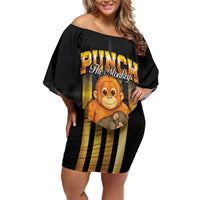 Punch The Monkey Off Shoulder Short Dress Team Punch Monkey