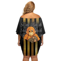 Punch The Monkey Off Shoulder Short Dress Team Punch Monkey