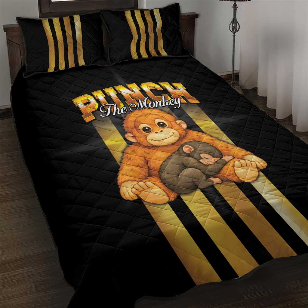 Punch The Monkey Quilt Bed Set Team Punch Monkey