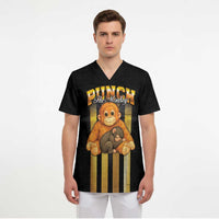 Punch The Monkey Scrub Top Team Punch Monkey