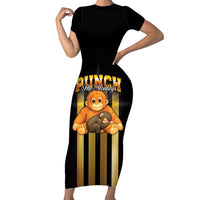 Punch The Monkey Short Sleeve Bodycon Dress Team Punch Monkey