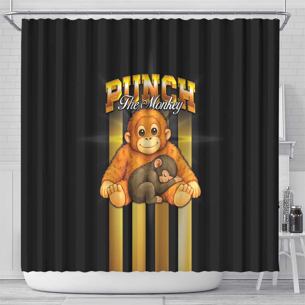 Punch The Monkey Shower Curtain Team Punch Monkey