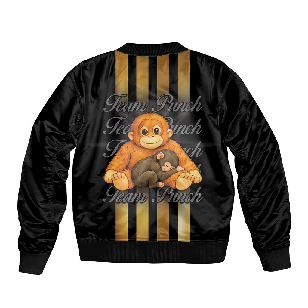 Punch The Monkey Sleeve Zip Bomber Jacket Team Punch Monkey