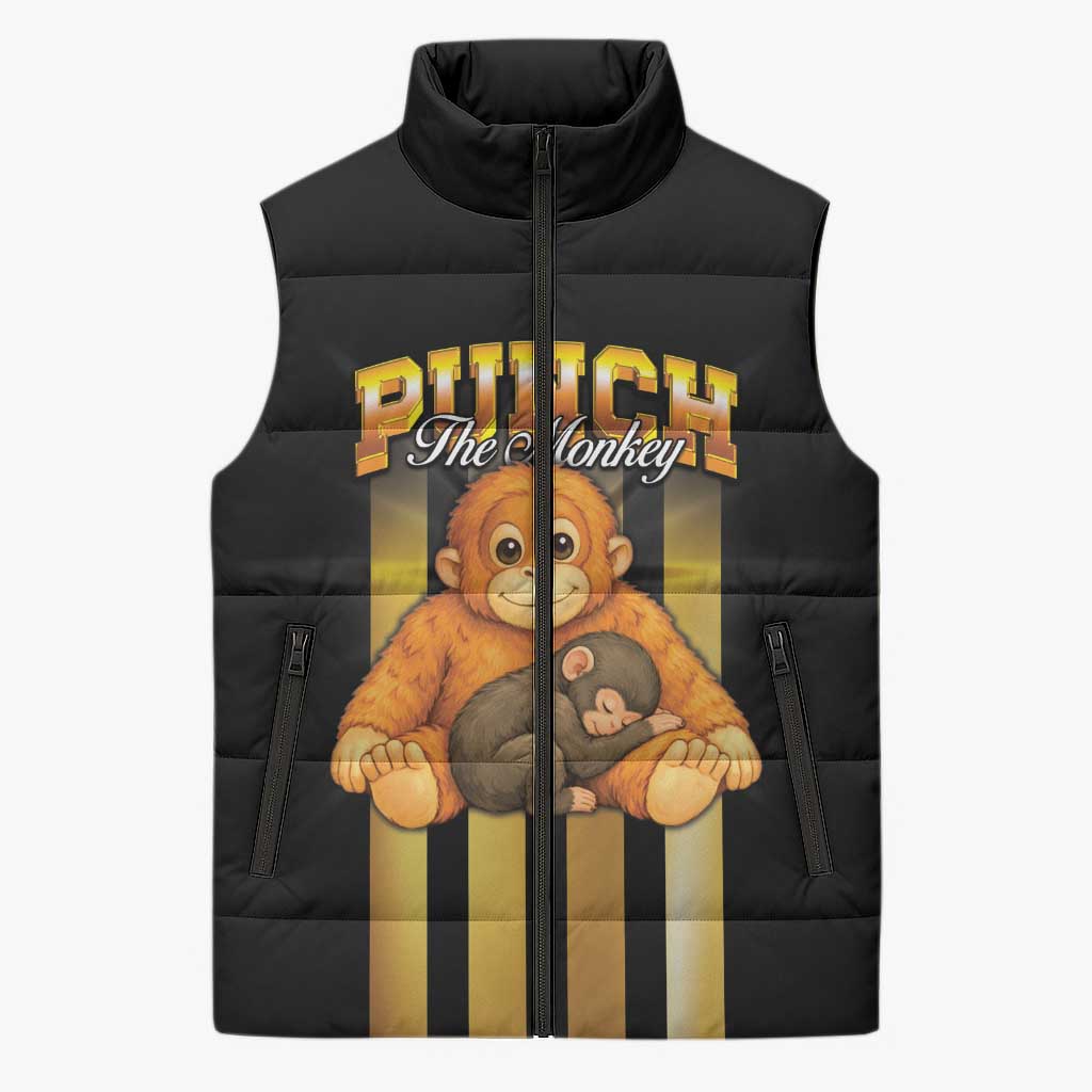 Punch The Monkey Sleeveless Puffer Jacket Team Punch Monkey