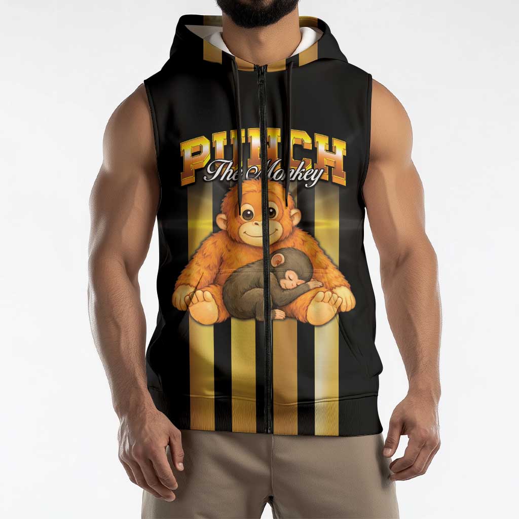 Punch The Monkey Sleeveless Zip Hoodie Team Punch Monkey