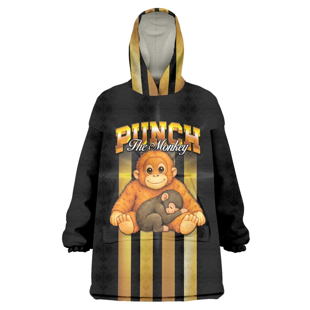 Punch The Monkey Wearable Blanket Hoodie Team Punch Monkey