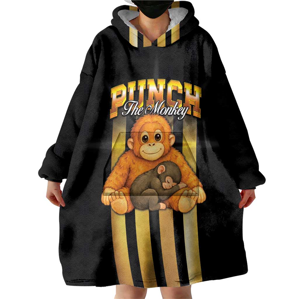 Punch The Monkey Wearable Blanket Hoodie Team Punch Monkey