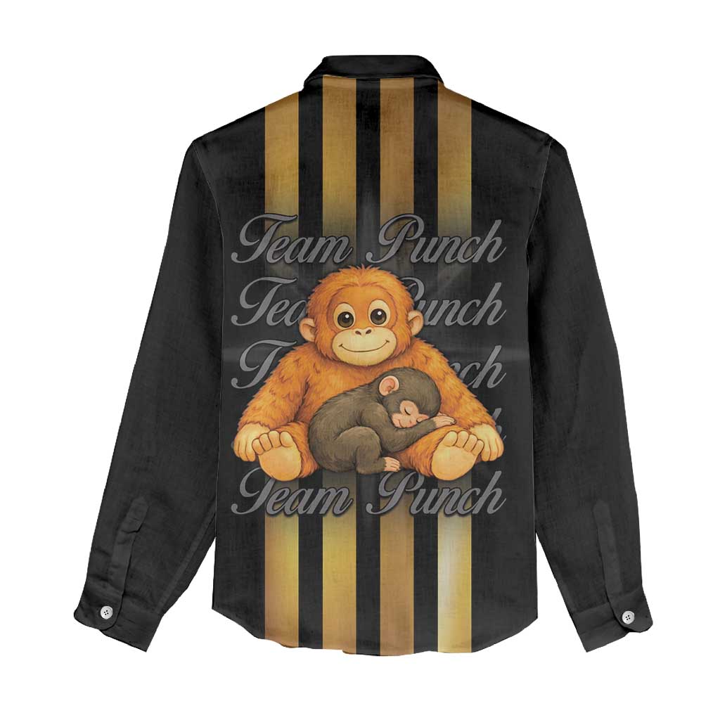 Punch The Monkey Women Casual Shirt Team Punch Monkey