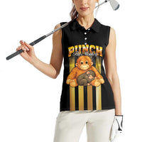 Punch The Monkey Women Sleeveless Polo Shirt Team Punch Monkey