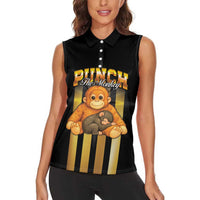 Punch The Monkey Women Sleeveless Polo Shirt Team Punch Monkey