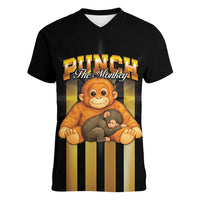 Punch The Monkey Women V-Neck T-Shirt Team Punch Monkey