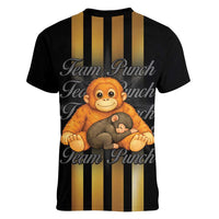 Punch The Monkey Women V-Neck T-Shirt Team Punch Monkey