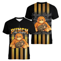 Punch The Monkey Women V-Neck T-Shirt Team Punch Monkey