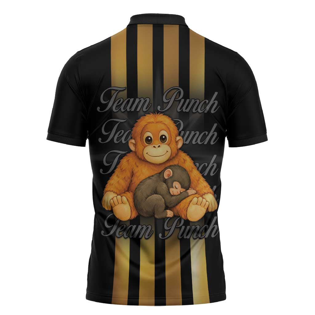 Punch The Monkey Zipper Polo Shirt Team Punch Monkey