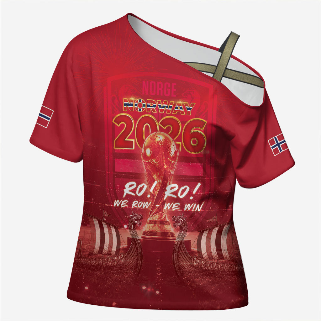 Custom Norge Football 2026 Cross Shoulder Shirt Glorious Victory