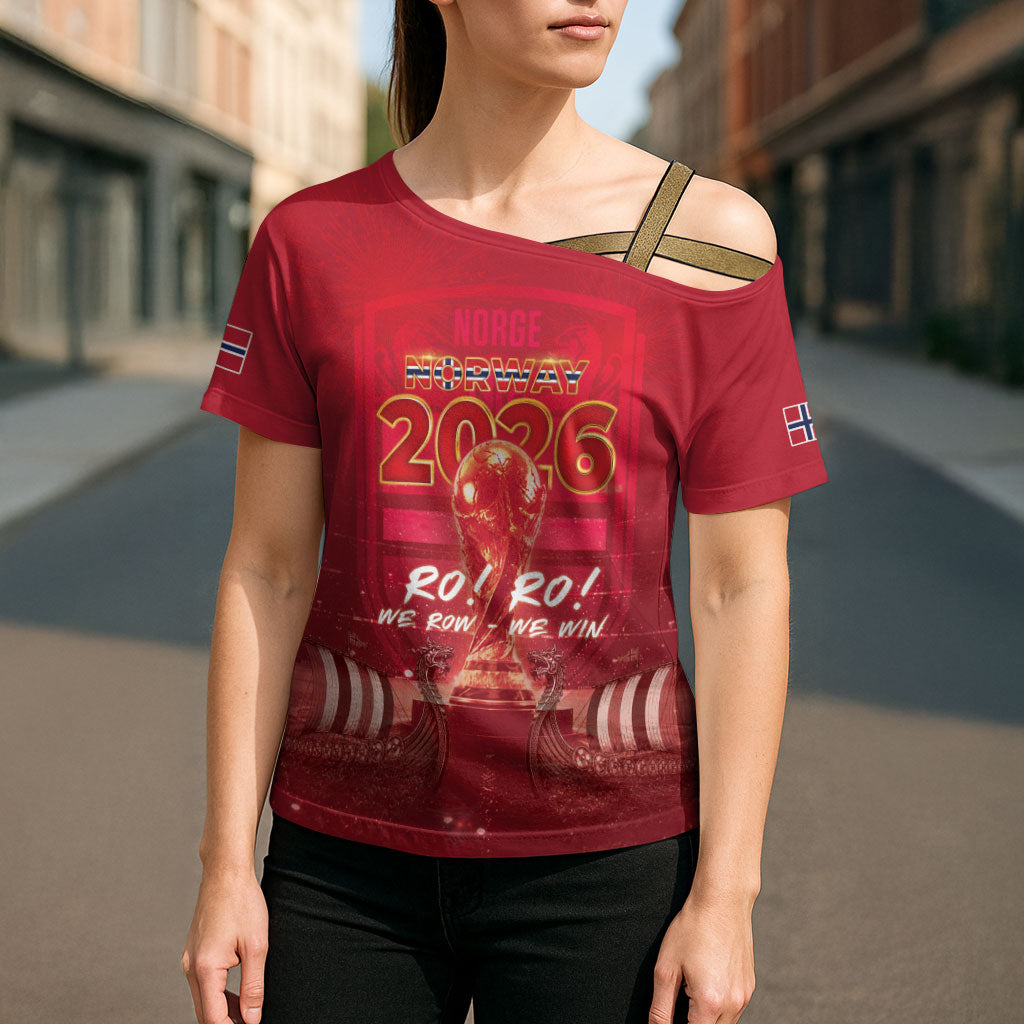 Custom Norge Football 2026 Cross Shoulder Shirt Glorious Victory