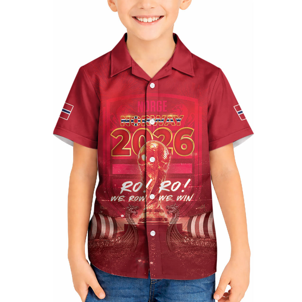 Custom Norge Football 2026 Kid Hawaiian Shirt Glorious Victory