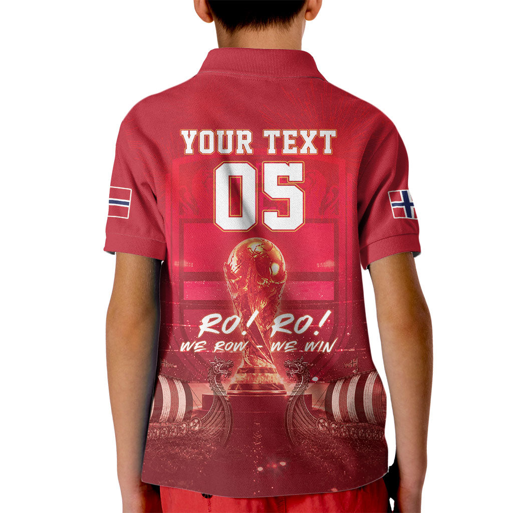 Custom Norge Football 2026 Kid Polo Shirt Glorious Victory