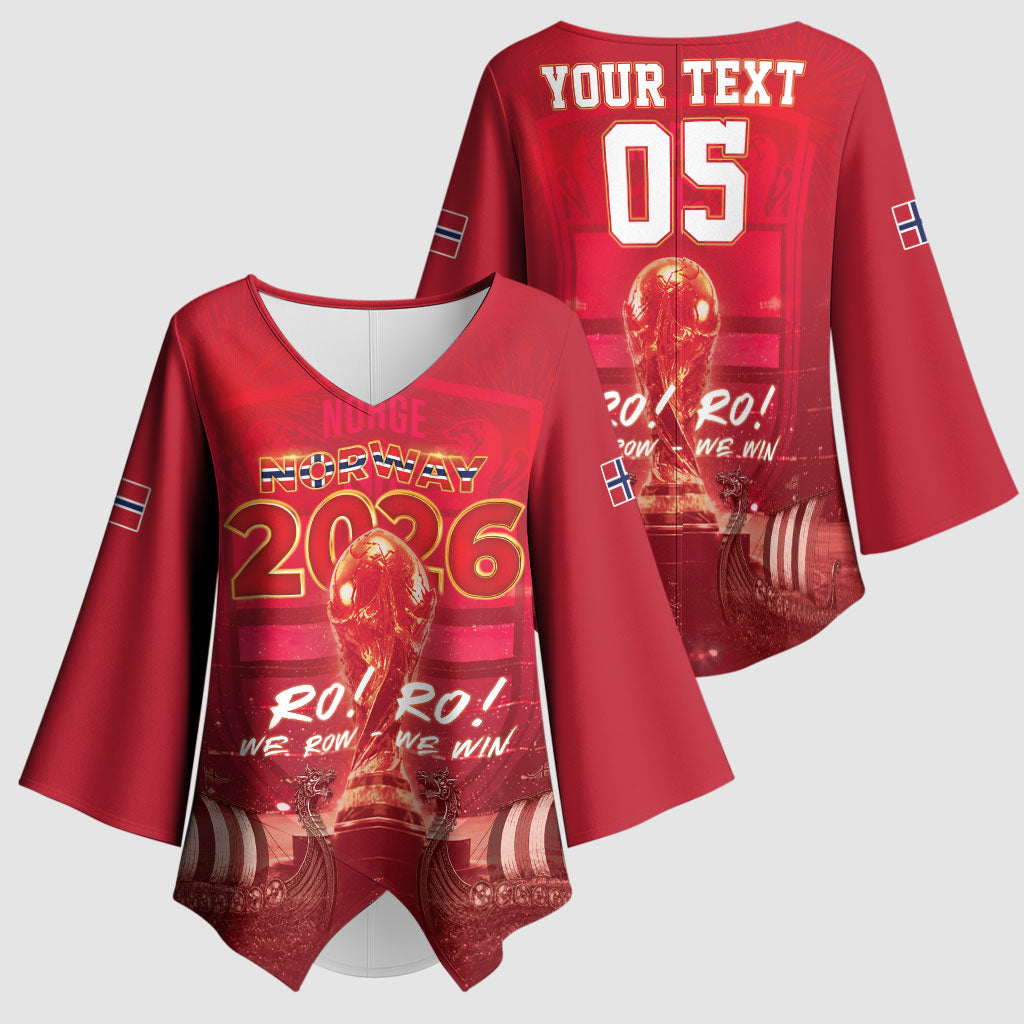 Custom Norge Football 2026 Kimono Sleeve Blouse Glorious Victory