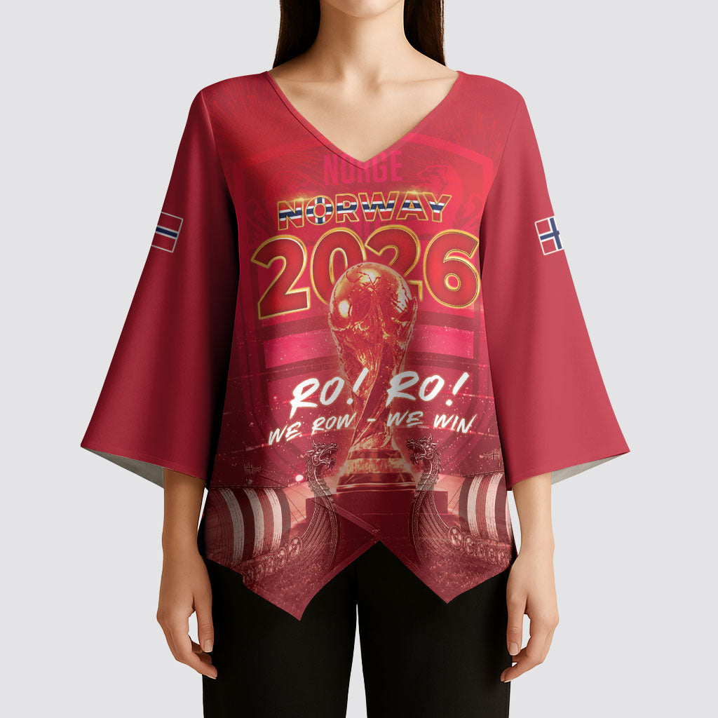 Custom Norge Football 2026 Kimono Sleeve Blouse Glorious Victory