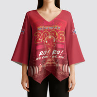 Custom Norge Football 2026 Kimono Sleeve Blouse Glorious Victory