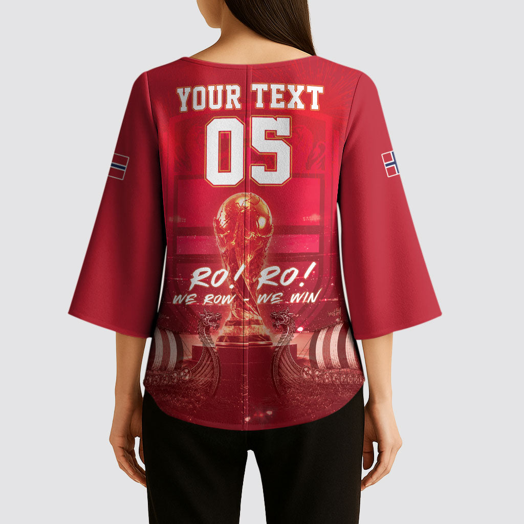 Custom Norge Football 2026 Kimono Sleeve Blouse Glorious Victory