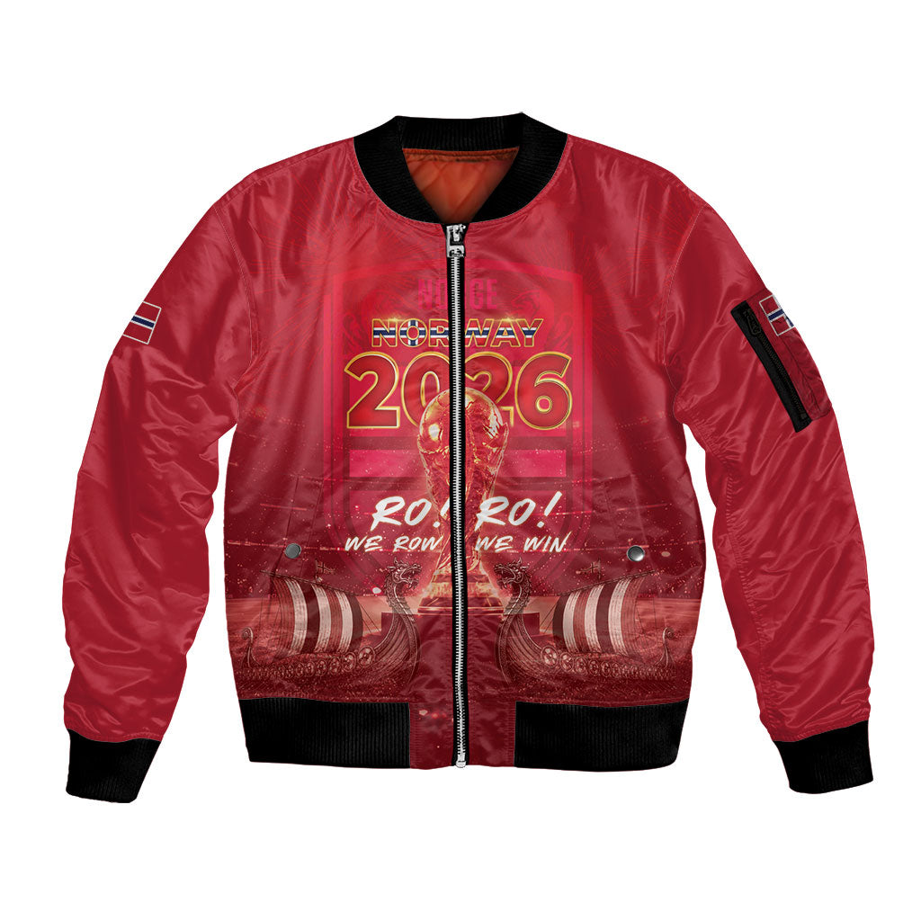 Custom Norge Football 2026 Sleeve Zip Bomber Jacket Glorious Victory