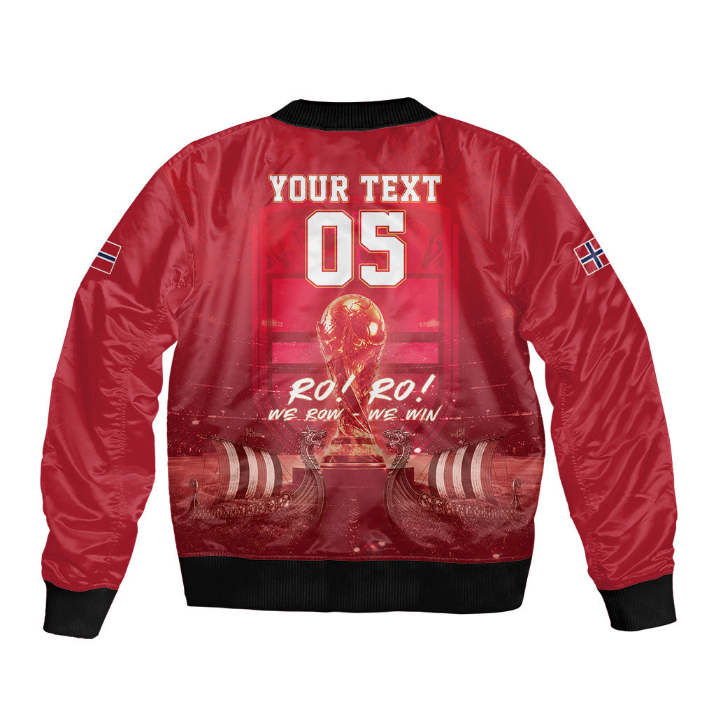 Custom Norge Football 2026 Sleeve Zip Bomber Jacket Glorious Victory
