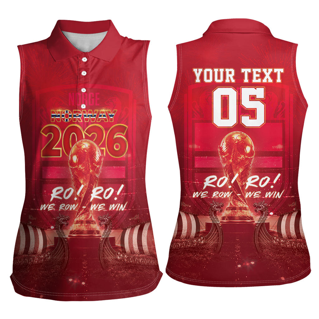 Custom Norge Football 2026 Women Sleeveless Polo Shirt Glorious Victory