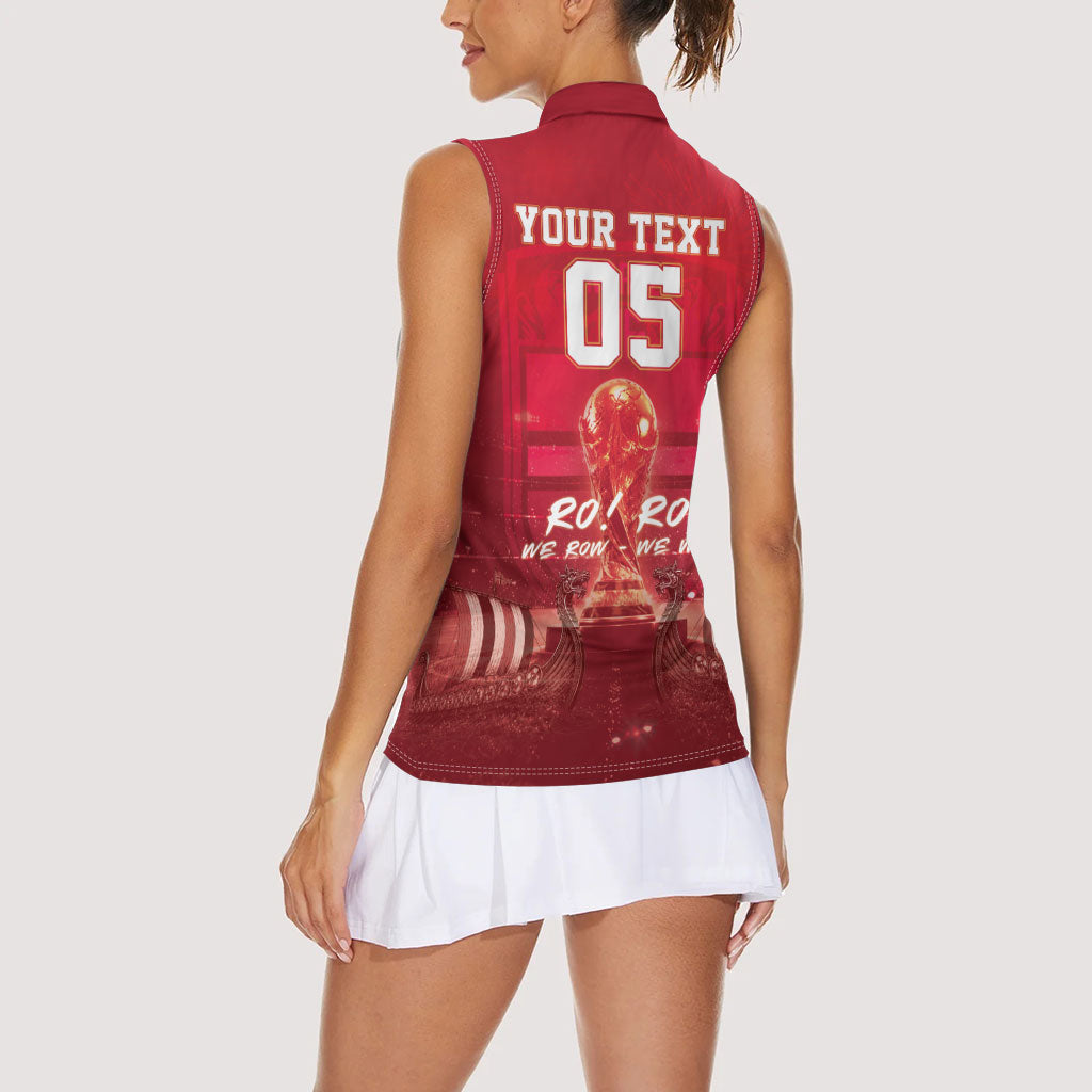 Custom Norge Football 2026 Women Sleeveless Polo Shirt Glorious Victory