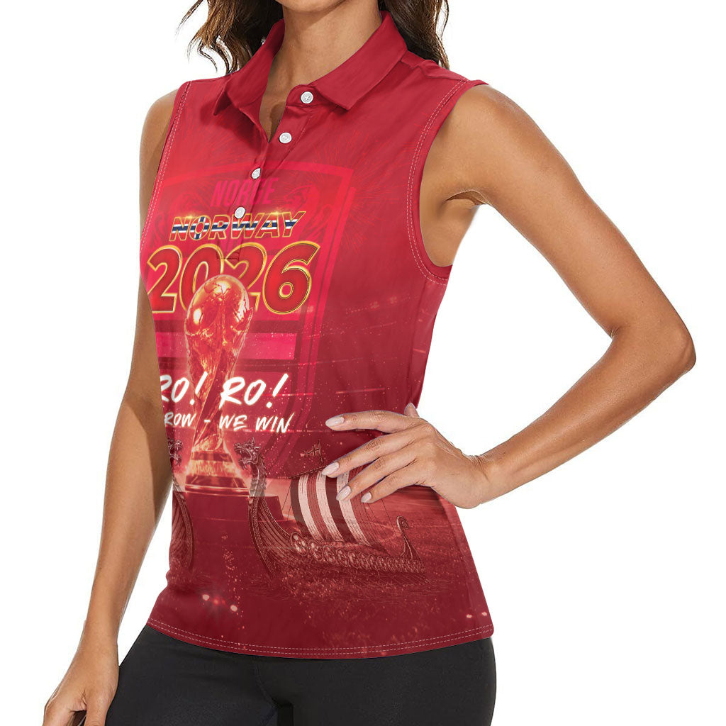Custom Norge Football 2026 Women Sleeveless Polo Shirt Glorious Victory