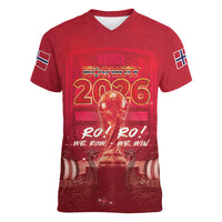 Custom Norge Football 2026 Women V-Neck T-Shirt Glorious Victory