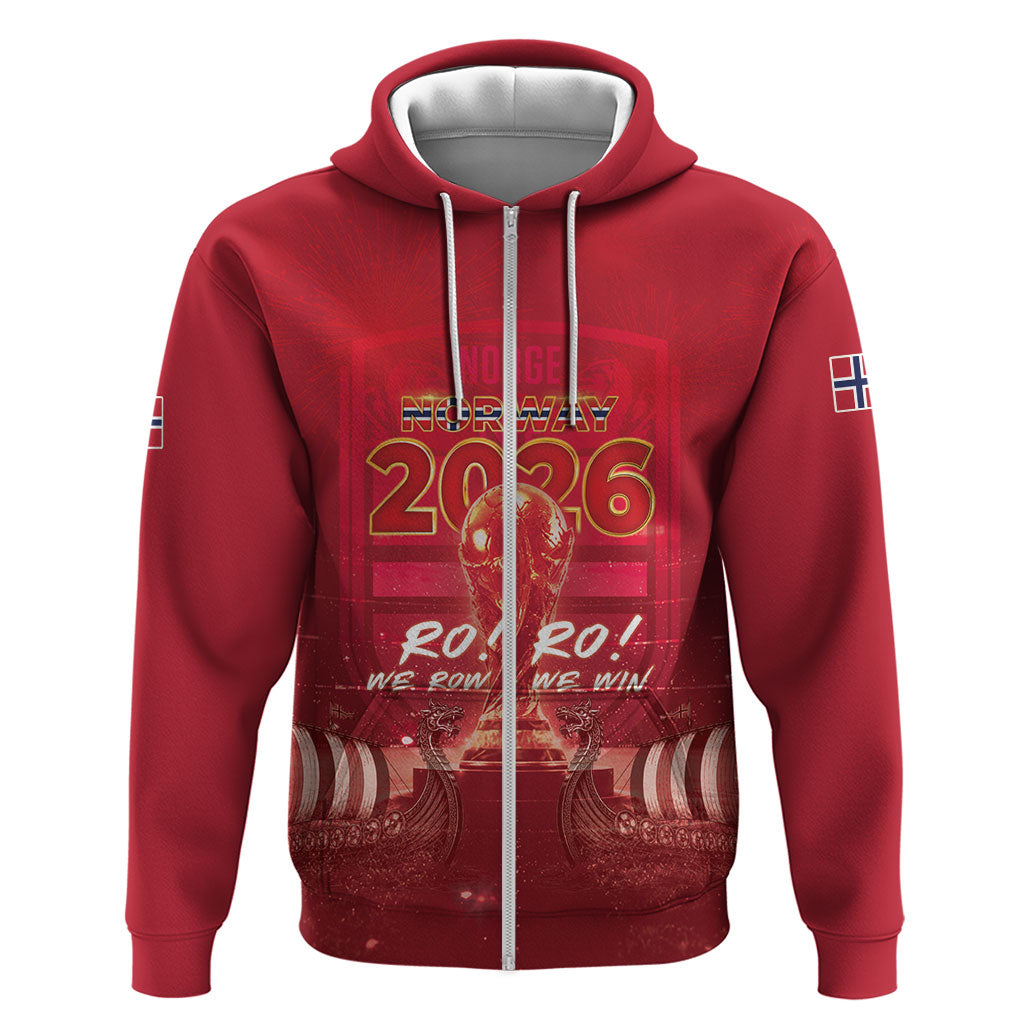 Custom Norge Football 2026 Zip Hoodie Glorious Victory