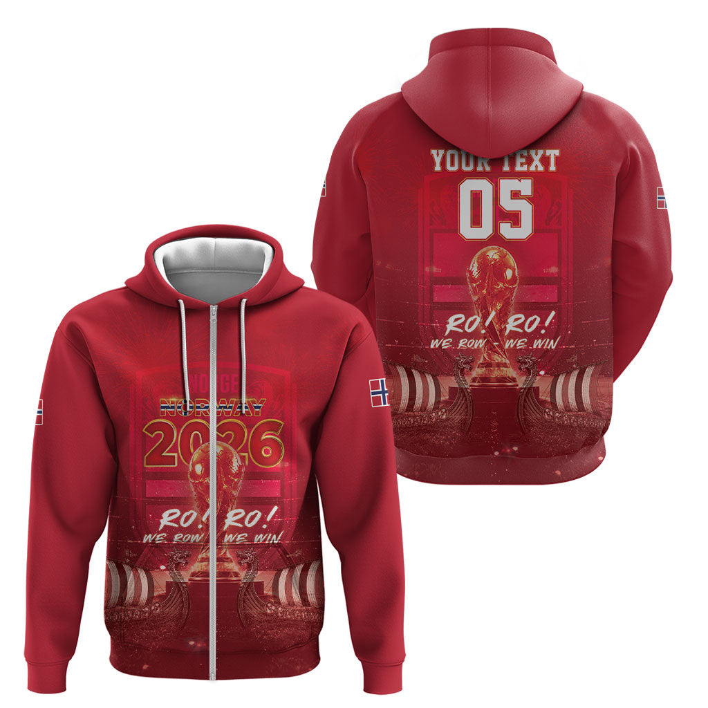 Custom Norge Football 2026 Zip Hoodie Glorious Victory