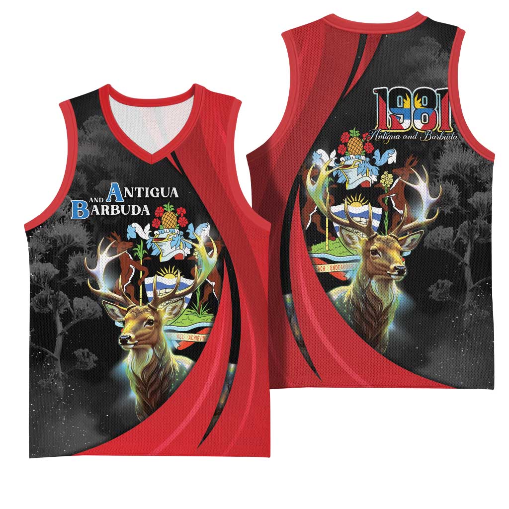 Antigua And Barbuda 1981 Basketball Jersey Happy Independence Day - Wonder Print Shop