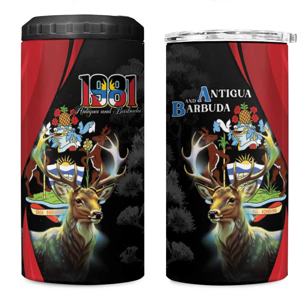 Antigua And Barbuda 1981 4 in 1 Can Cooler Tumbler Happy Independence Day - Wonder Print Shop