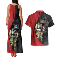 Antigua And Barbuda 1981 Couples Matching Tank Maxi Dress and Hawaiian Shirt Happy Independence Day - Wonder Print Shop