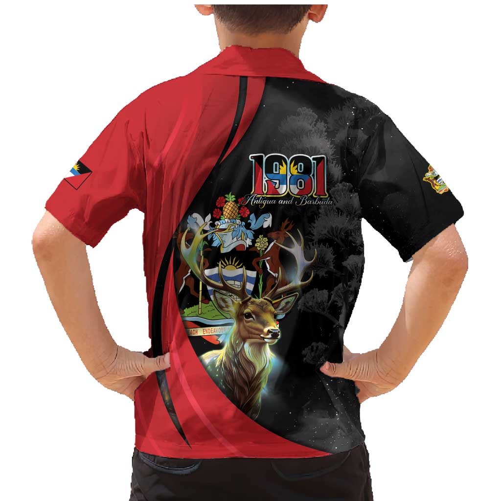 Antigua And Barbuda 1981 Family Matching Mermaid Dress and Hawaiian Shirt Happy Independence Day - Wonder Print Shop