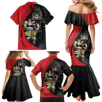 Antigua And Barbuda 1981 Family Matching Mermaid Dress and Hawaiian Shirt Happy Independence Day - Wonder Print Shop