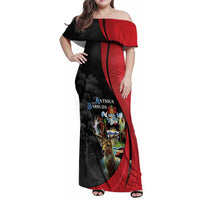 Antigua And Barbuda 1981 Family Matching Off Shoulder Maxi Dress and Hawaiian Shirt Happy Independence Day - Wonder Print Shop