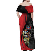 Antigua And Barbuda 1981 Family Matching Off Shoulder Maxi Dress and Hawaiian Shirt Happy Independence Day - Wonder Print Shop