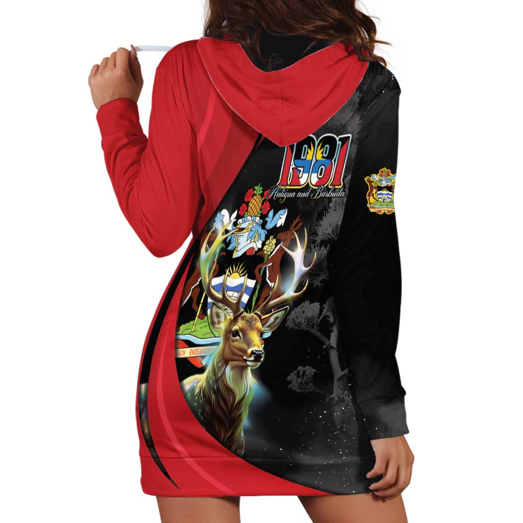 Antigua And Barbuda 1981 Hoodie Dress Happy Independence Day - Wonder Print Shop