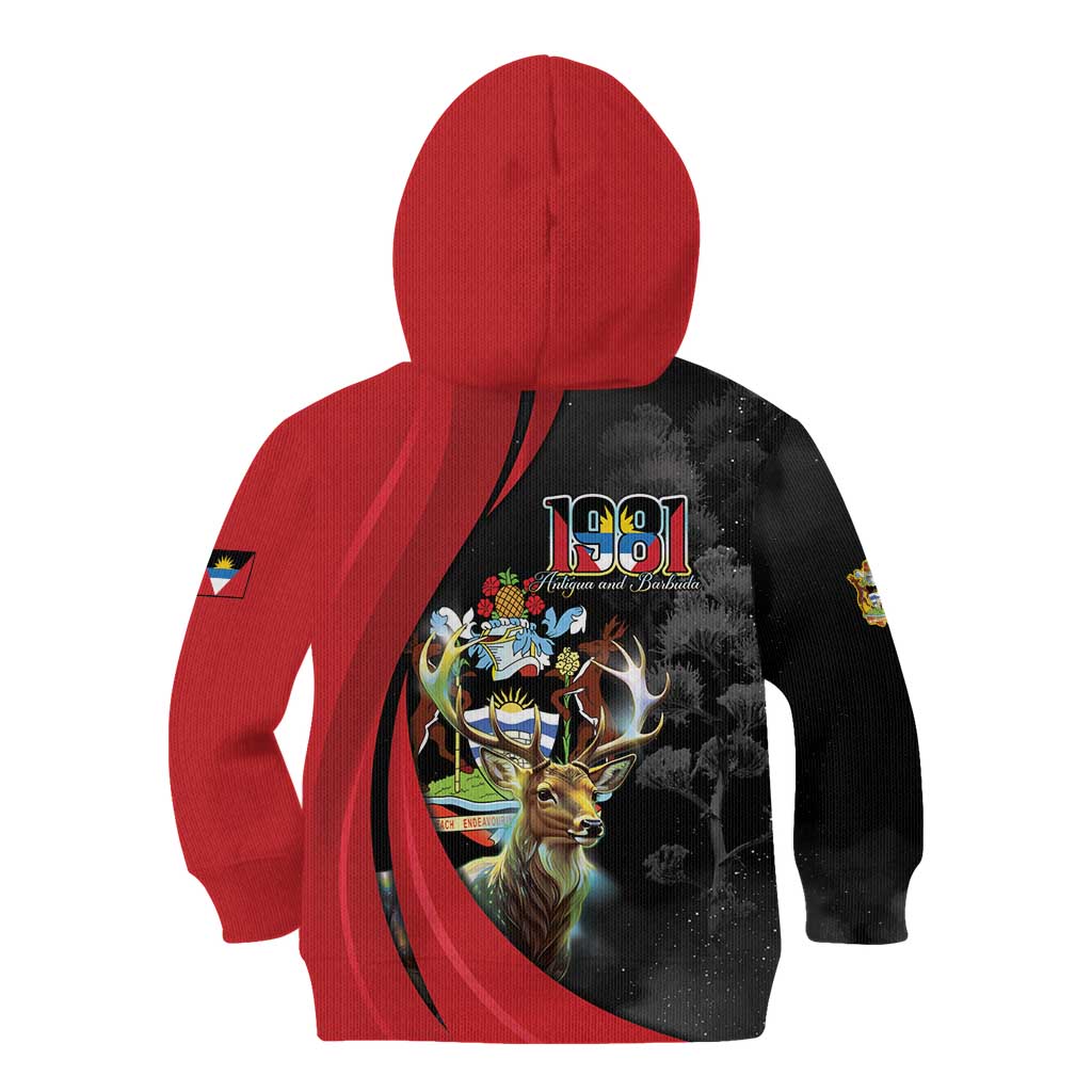 Antigua And Barbuda 1981 Kid Hoodie Happy Independence Day - Wonder Print Shop