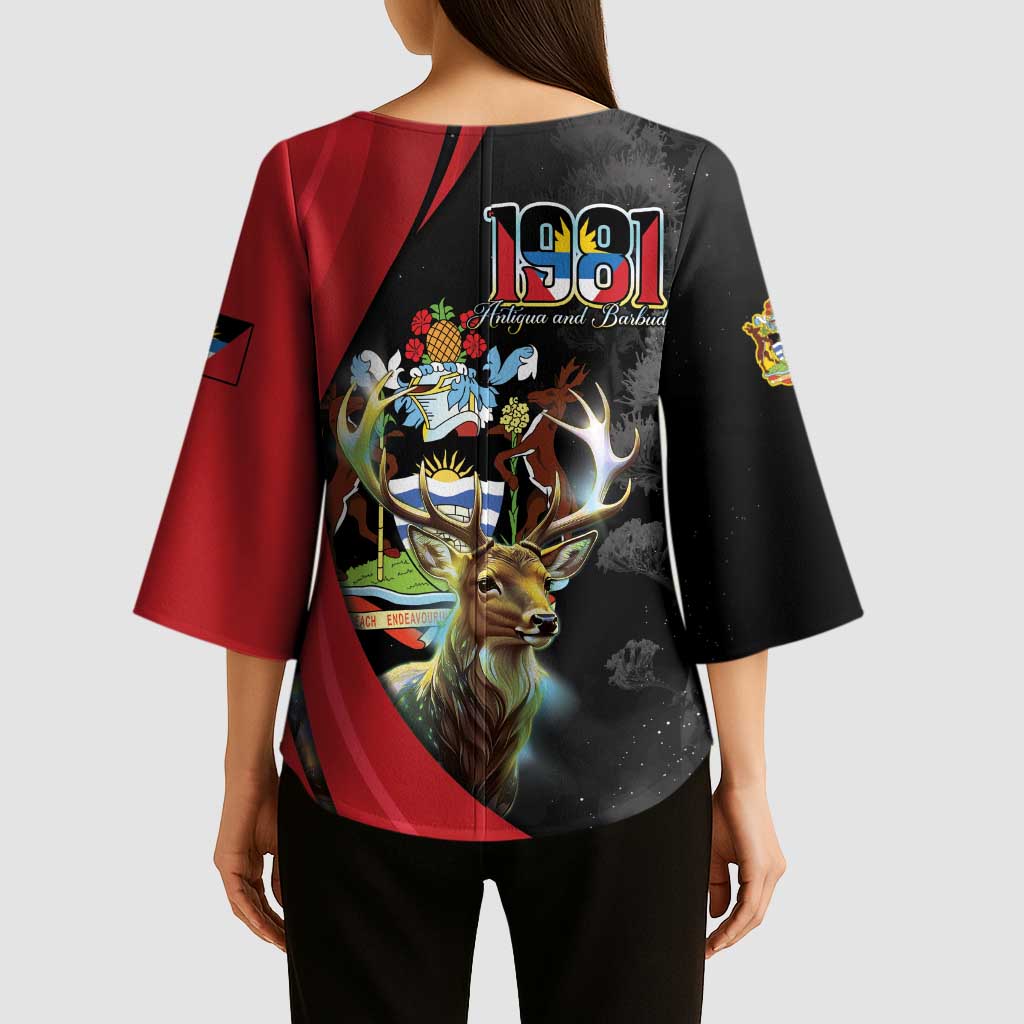 Antigua And Barbuda 1981 Kimono Sleeve Blouse Happy Independence Day - Wonder Print Shop