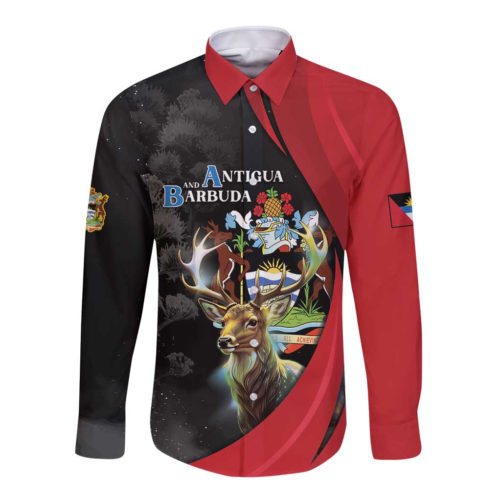 Antigua And Barbuda 1981 Long Sleeve Button Shirt Happy Independence Day - Wonder Print Shop