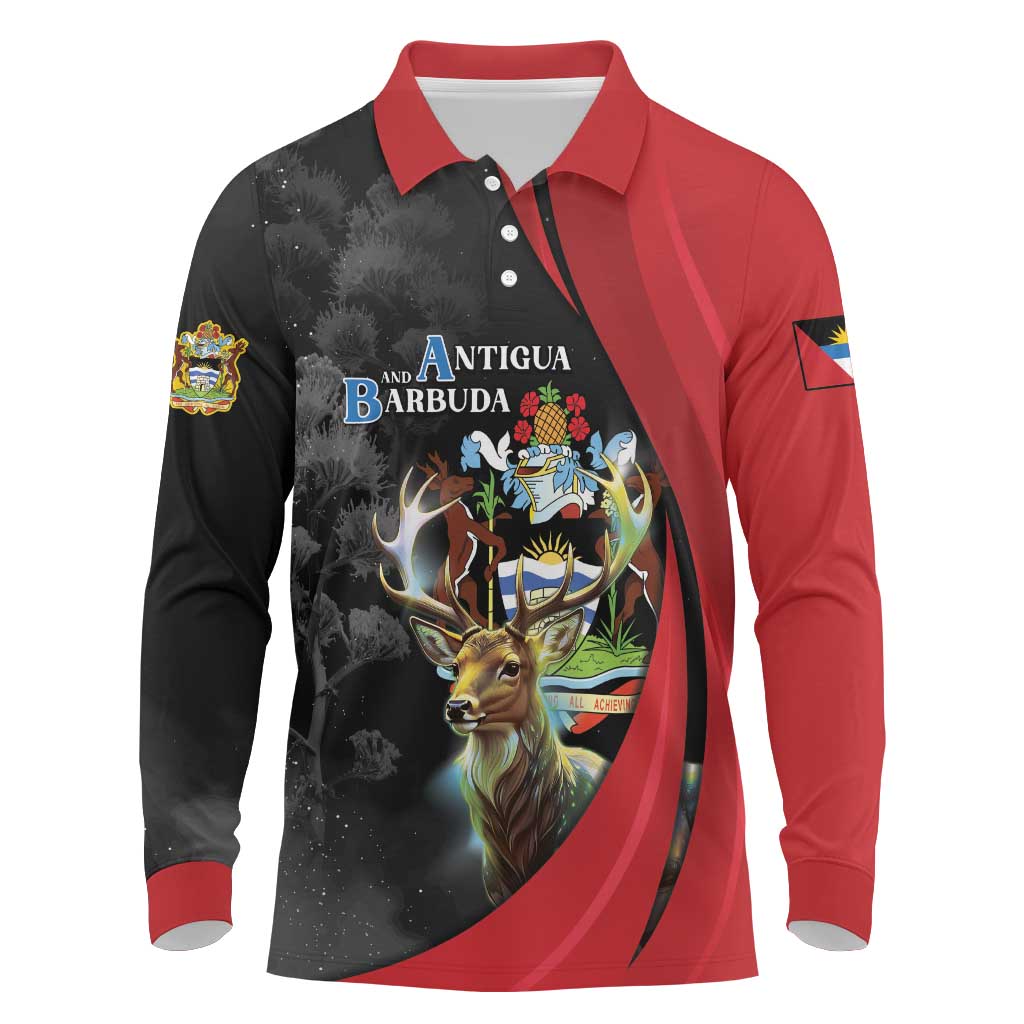 Antigua And Barbuda 1981 Long Sleeve Polo Shirt Happy Independence Day - Wonder Print Shop