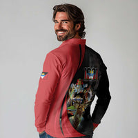 Antigua And Barbuda 1981 Long Sleeve Polo Shirt Happy Independence Day - Wonder Print Shop