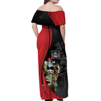 Antigua And Barbuda 1981 Off Shoulder Maxi Dress Happy Independence Day - Wonder Print Shop