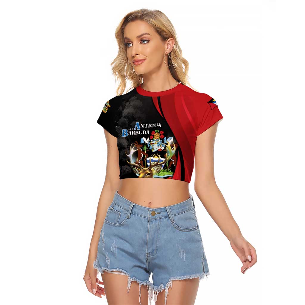 Antigua And Barbuda 1981 Raglan Cropped T Shirt Happy Independence Day - Wonder Print Shop