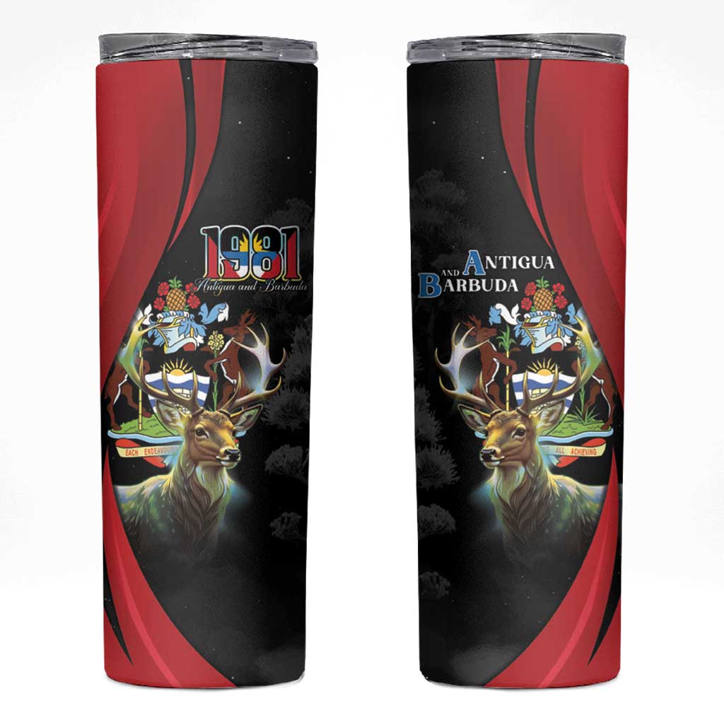 Antigua And Barbuda 1981 Skinny Tumbler Happy Independence Day - Wonder Print Shop